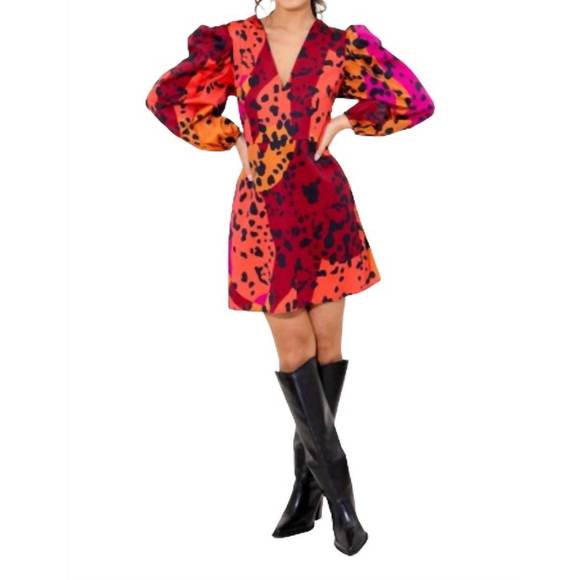 NEW ALDEN ADAIR bridgette mini dress in panthera - Picture 2 of 2